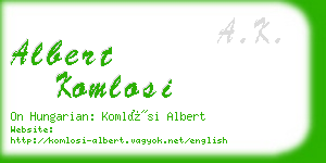 albert komlosi business card